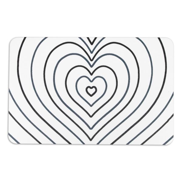 Artsy Mats Blue Heart White Stone Non Slip Bath Mat - Touch Dry