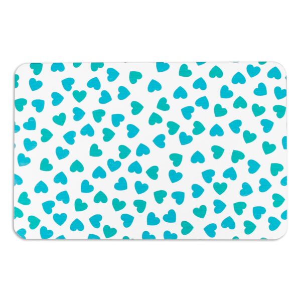 Artsy Mats Blue Hearts White Stone Non Slip Bath Mat - Touch Dry