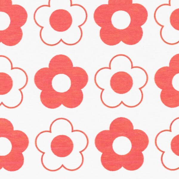 Artsy Mats Red Flower Pattern White Stone Non Slip Bath Mat - Touch Dry