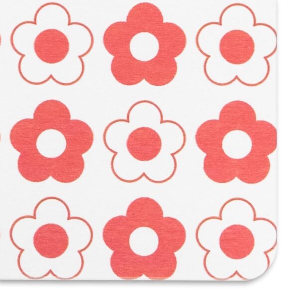 Artsy Mats Red Flower Pattern White Stone Non Slip Bath Mat - Touch Dry