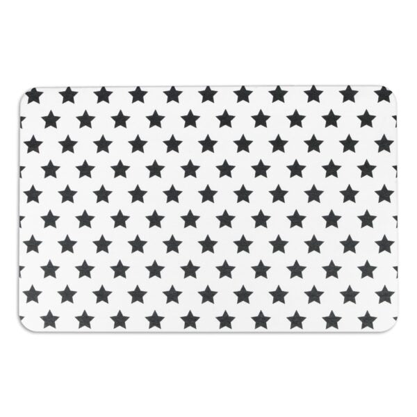 Artsy Mats Black Stars White Stone Non Slip Bath Mat - Touch Dry