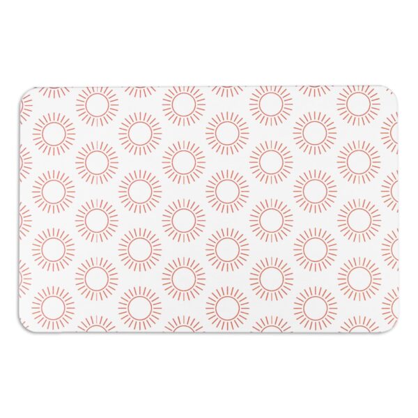 Artsy Mats Sun Pattern White Stone Non Slip Bath Mat - Touch Dry