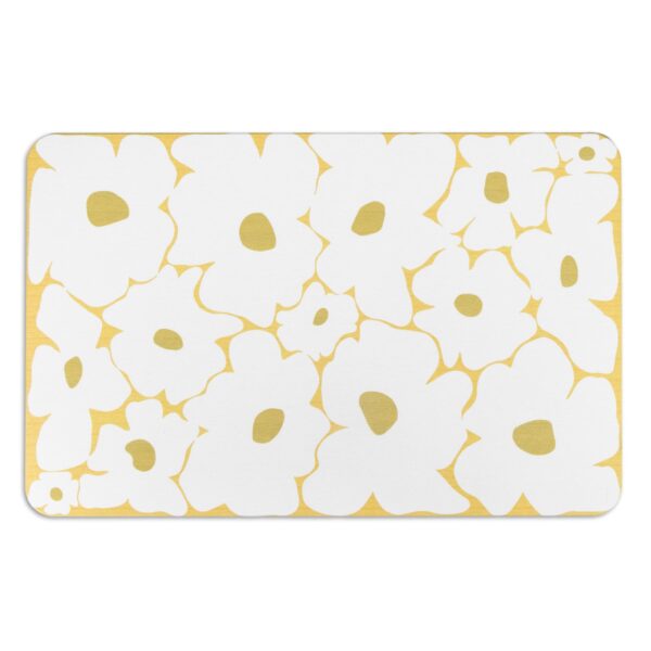 Artsy Mats Yellow Flower White Stone Non Slip Bath Mat - Touch Dry