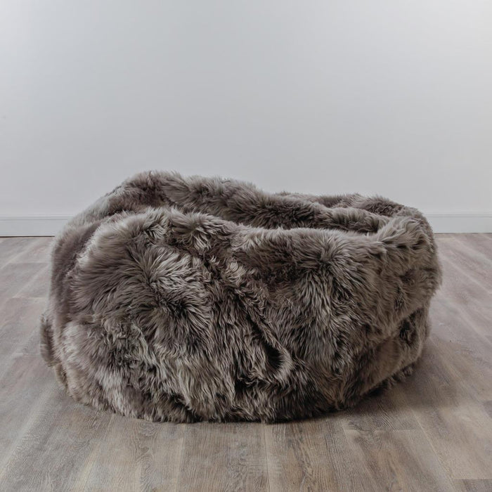 Luxury XXL Soft Thick Pile Sheepskin Beanbag - Grey - Modern Home Interiors