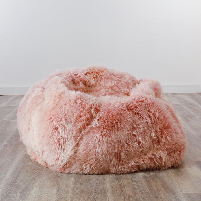 Luxury XXL Soft Thick Pile Sheepskin Beanbag - Pink - Modern Home Interiors