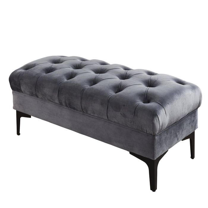 London Townhouse Button Bench Grey - Modern Home Interiors