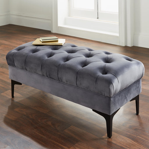 London Townhouse Button Bench Grey - Modern Home Interiors