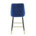 Chesterfield Button Back Gold Detail Velvet Kitchen Bar Stools (Set of 2) - Modern Home Interiors