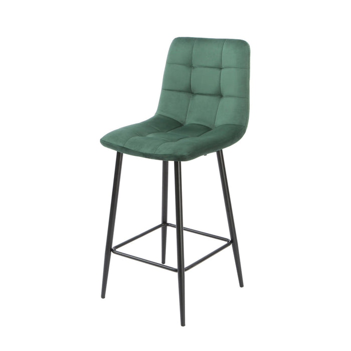 Squared Velvet Kitchen Bar Stools (Set of 2)