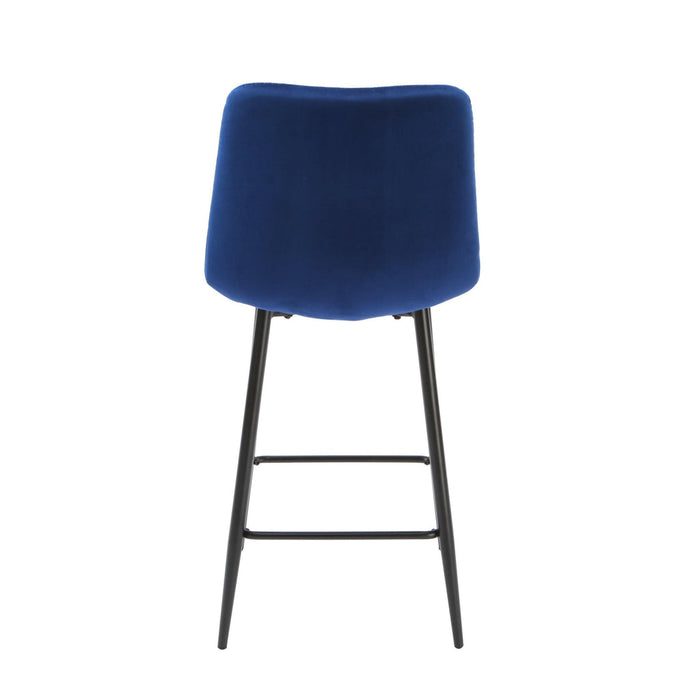 Squared Velvet Kitchen Bar Stools (Set of 2)