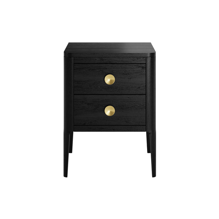 Abberley Bedside | Black 2 Drawer