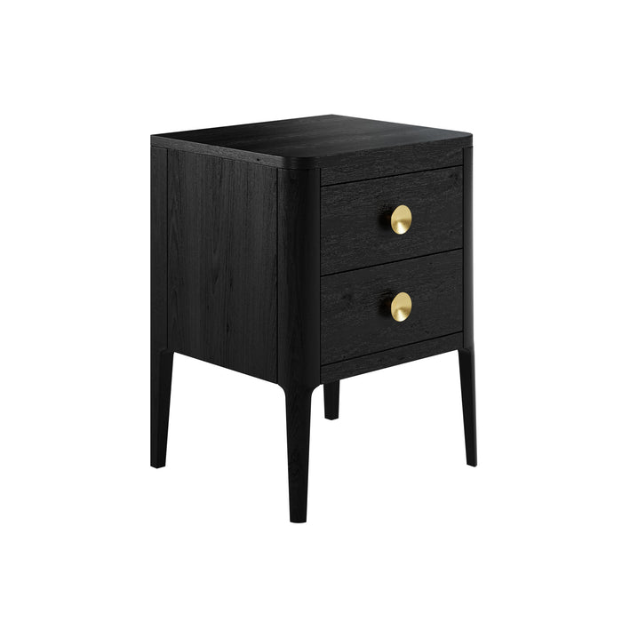 Abberley Bedside | Black 2 Drawer