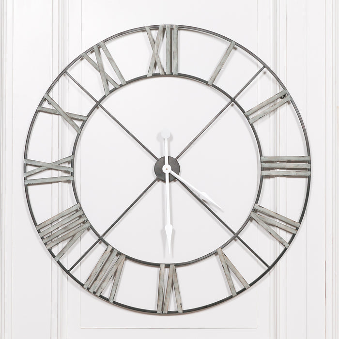 Extra Large 110cm Vintage Metal Wall Clock