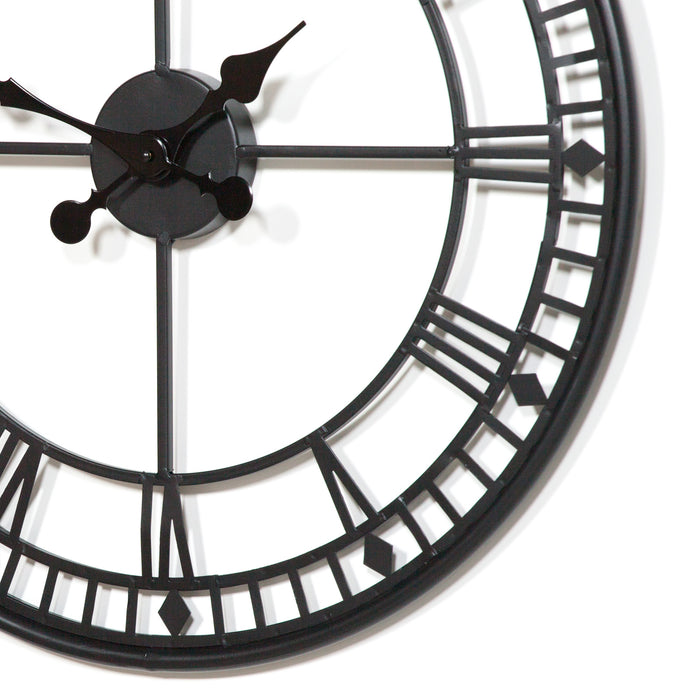 Black Metal Wall Clock 55cm