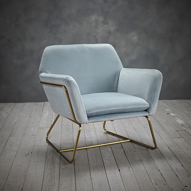 Charles Blue Velvet Armchair