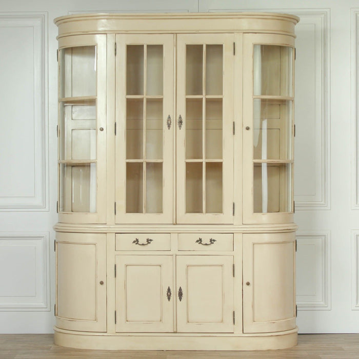 Large Vintage Cream Dresser Display Cabinet