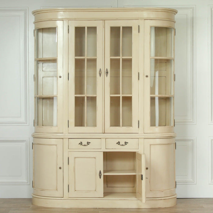 Large Vintage Cream Dresser Display Cabinet