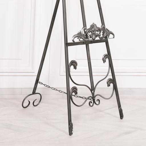 Antiqued French Style Silver Metal Easel - 165cm - Modern Home Interiors