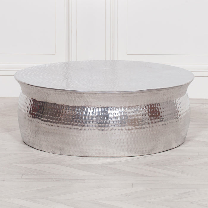 Aluminium Silver Round Coffee Table