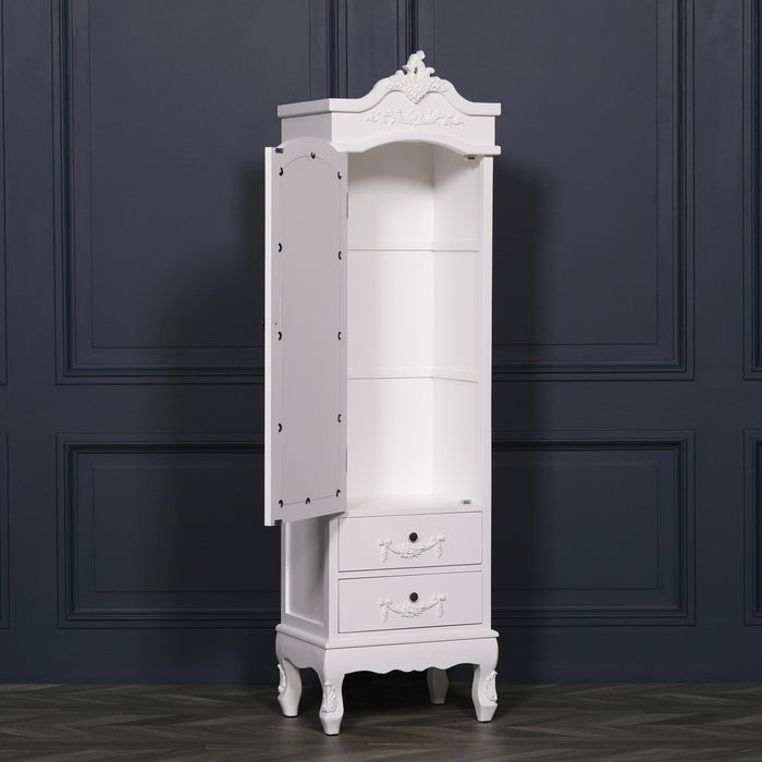 French White Armoire with Drawers H188cm