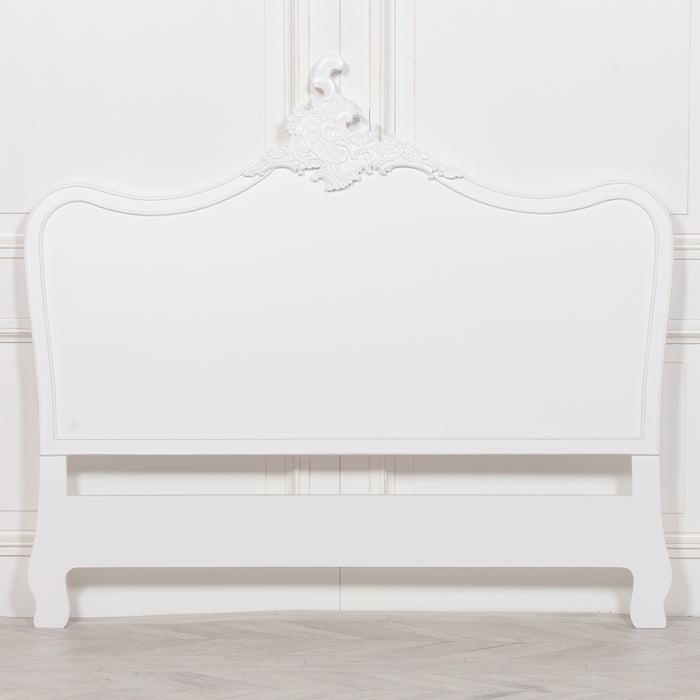 French White 4FT6 Double Size Headboard