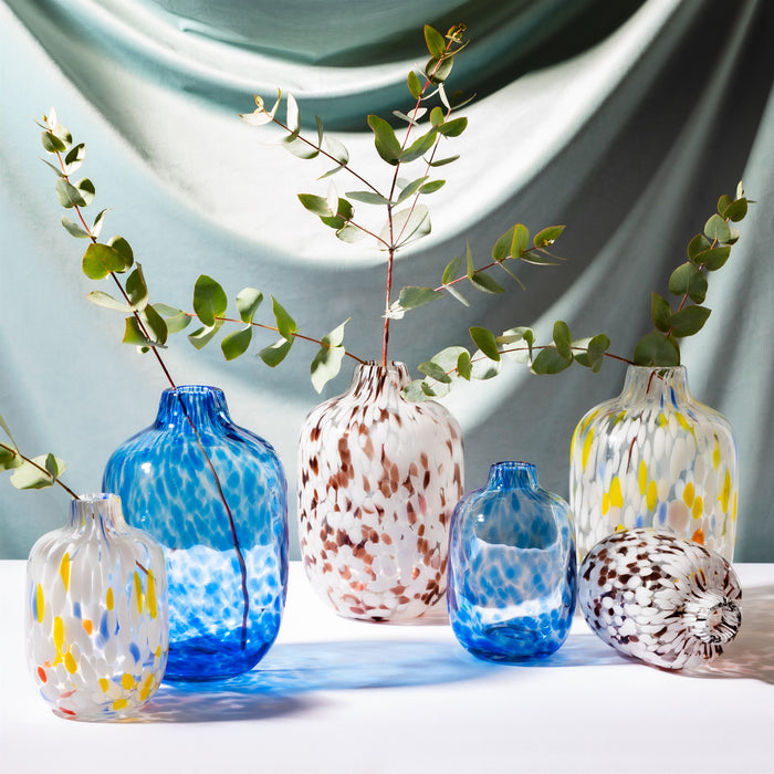 Small Multicoloured Speckled Glass Vase