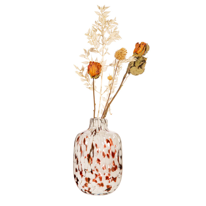 Small Brown Speckled Glass Vase