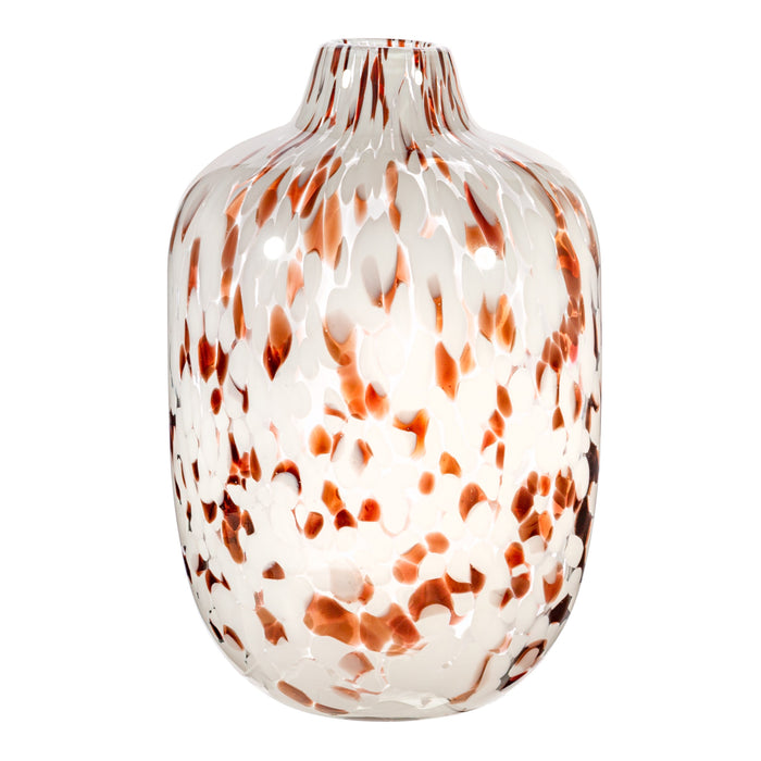 Large Brown Speckled Glass Vase