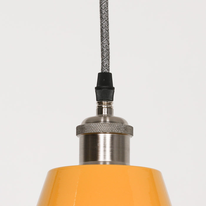 Factory Style Mustard Yellow Enamel Painted 36cm Pendant Light