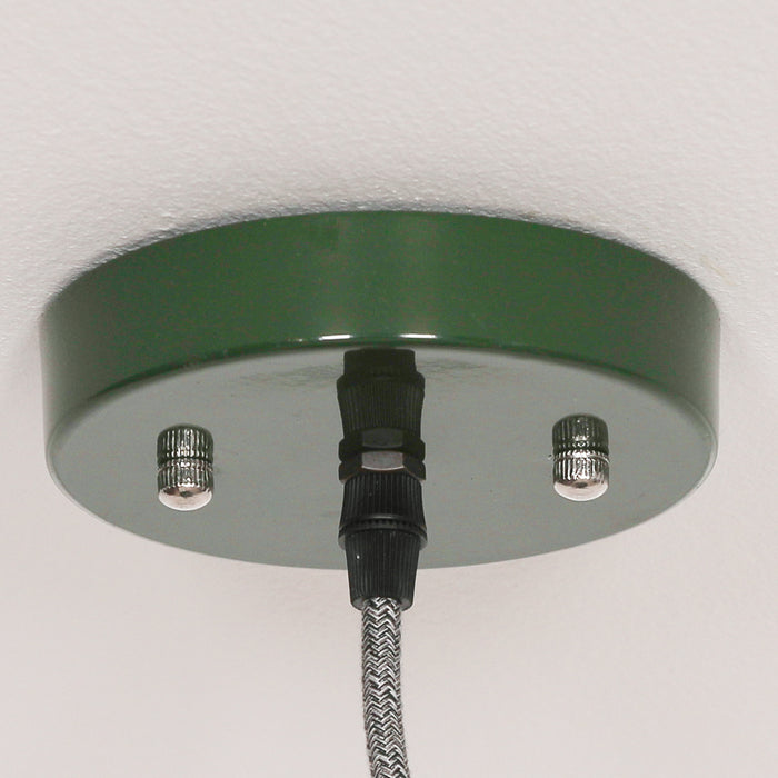 Factory Style British Green Enamel Painted 36cm Pendant Light