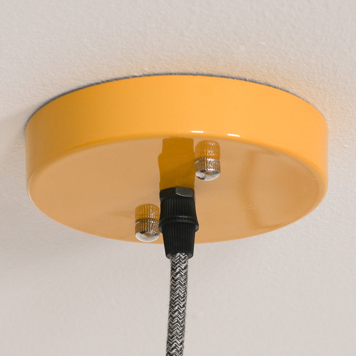 Factory Style Mustard Yellow Enamel Painted 46cm Pendant Light