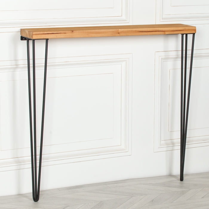 Rustic Wooden Hairpin Hall Console Table - 92cm - Modern Home Interiors