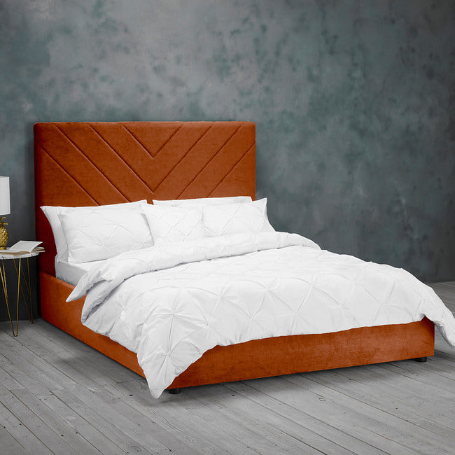 Islington Burnt Orange Velvet Bed Frame