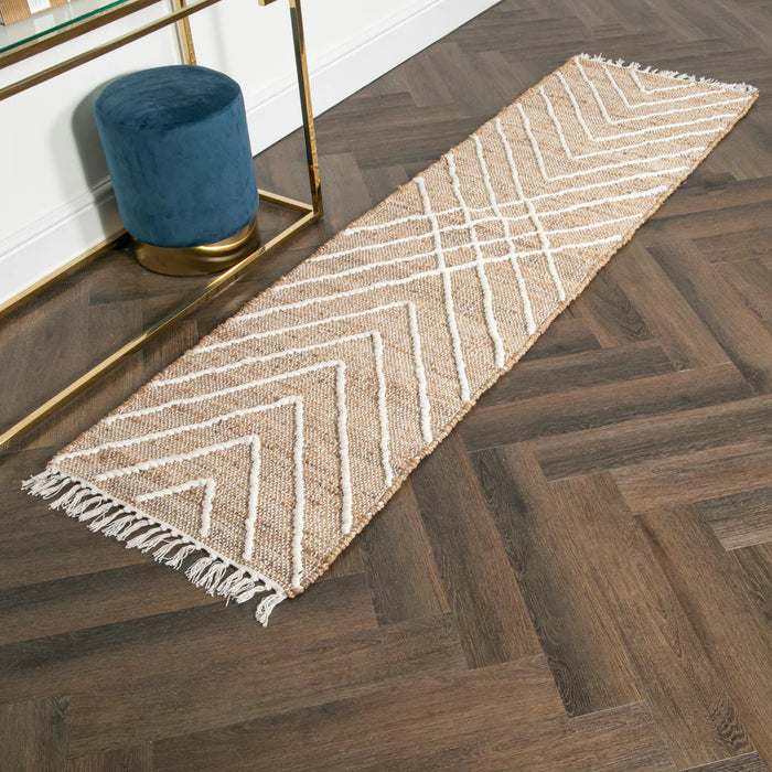 Cross Textured Jute Runner Rug (60 x 230cm)