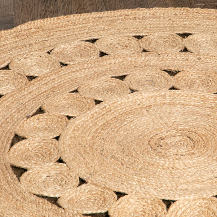 Circle Pattern Round Jute Rug (2 Sizes)