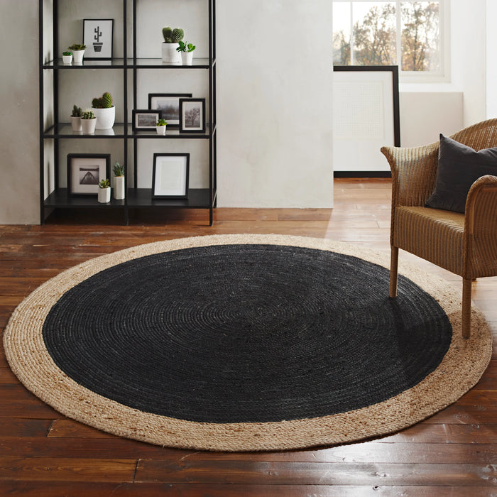 Milano Soft Jute Rug with Coloured Centre