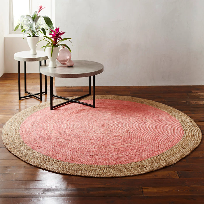 Milano Soft Jute Rug with Coloured Centre