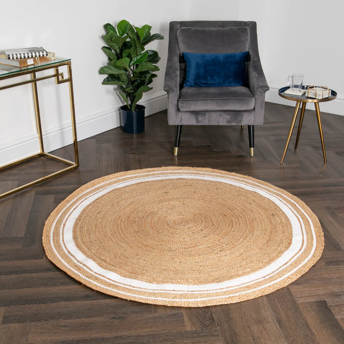 Striped Round Jute Rug (2 Sizes)