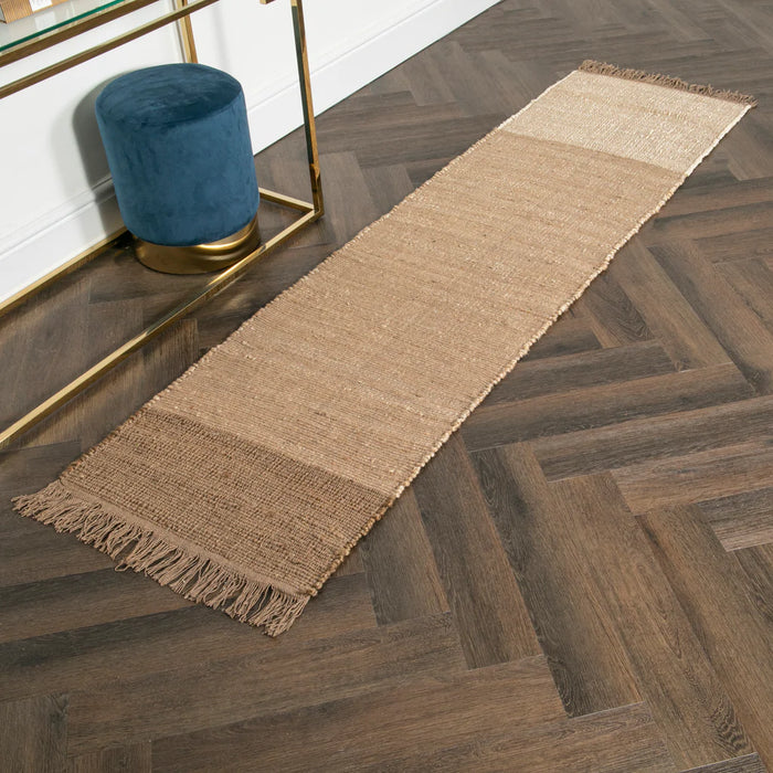 Natural Tones Jute & Cotton Runner Rug (60 x 230cm)