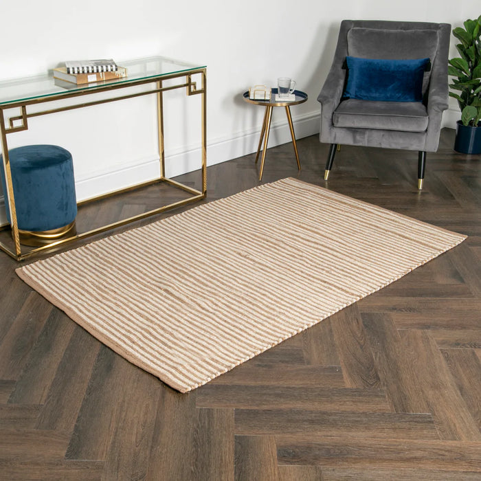 Striped Wool & Jute Natural Fibre Rug (3 Sizes)