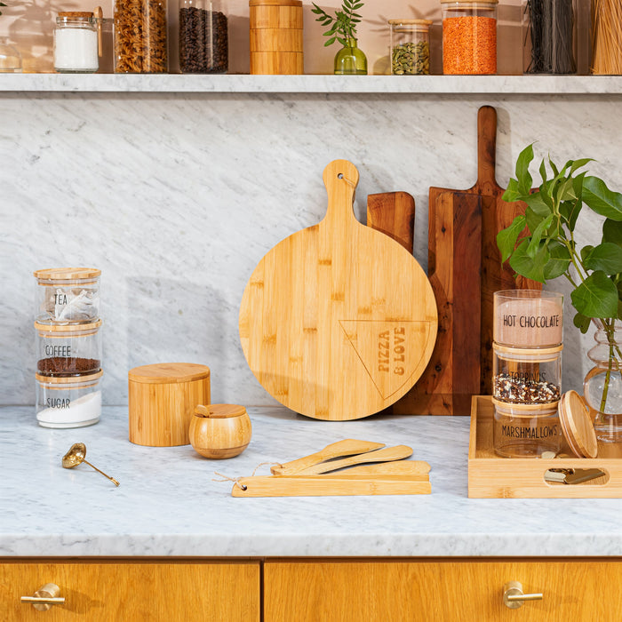 Bamboo Spice Jar With Spoon