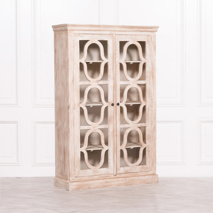 Wooden 2 Door Mango Wood Handcrafted Display Cabinet