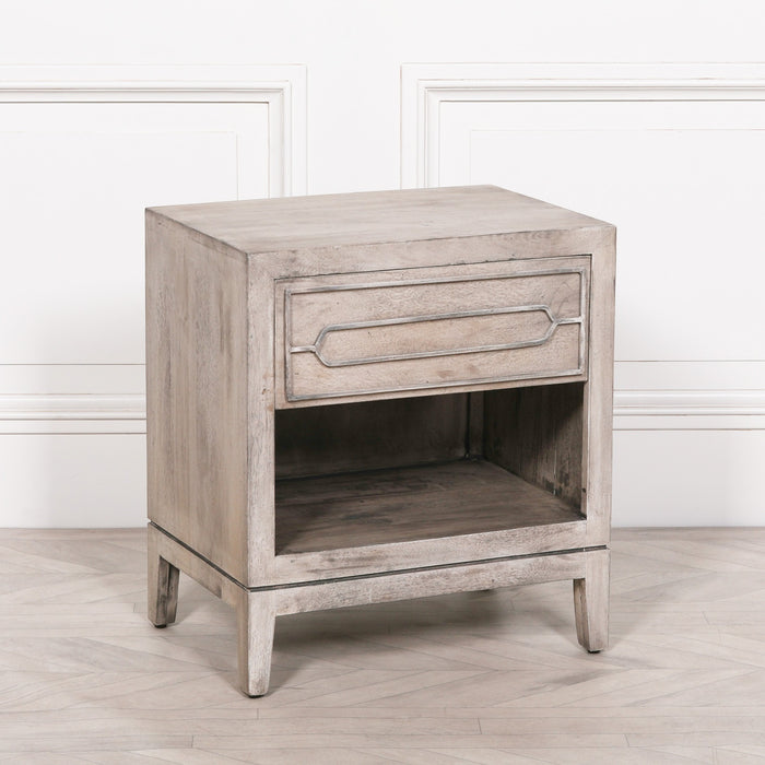 Rustic Mango Wood Bedside with Drawer