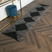Lea Diamond Leather & Cotton Runner Rug (60 x 230cm) - Modern Home Interiors