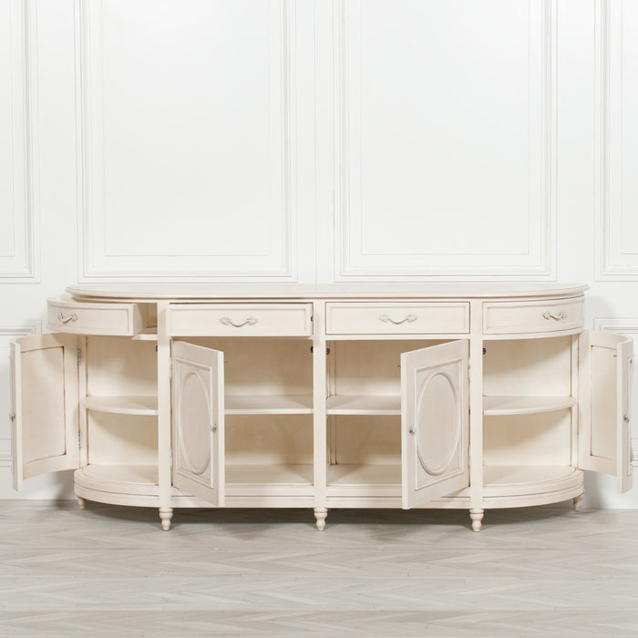 Aged Ivory Mahogany Wood Sideboard - Modern Home Interiors