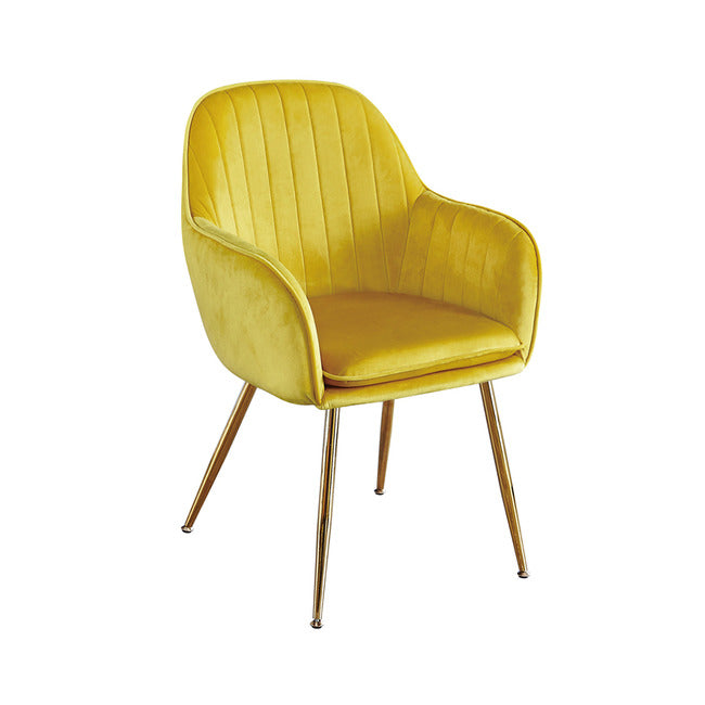 Lara Velvet Chair with Gold Legs (Set of 2)