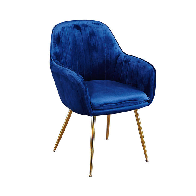 Lara Velvet Chair with Gold Legs (Set of 2)