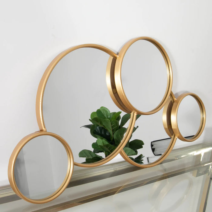 Gold Multi Circle Metal Mirror