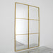 Brooklyn Gold Window Grid Mirror - 120 x 80cm - Modern Home Interiors