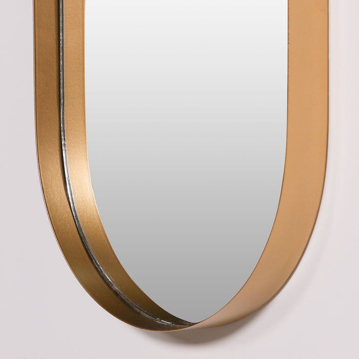 Gold Slim Oval Wall Mirror 75cm